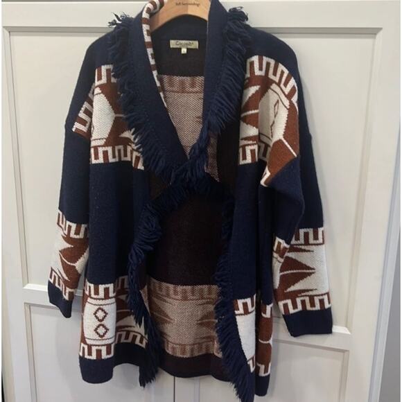 Cocogio Made In Italy Wool Blend Oversized Cardigan - Picture 1 of 5